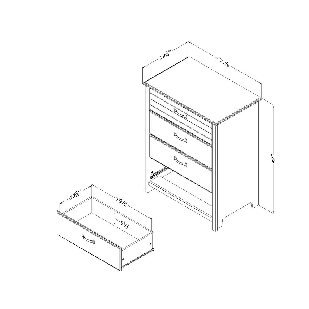 South Shore, Asten collection, 4-Drawer Chest