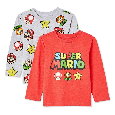 Super Mario Toddler Boys' Tee 2-Pack, Sizes 2T-5T