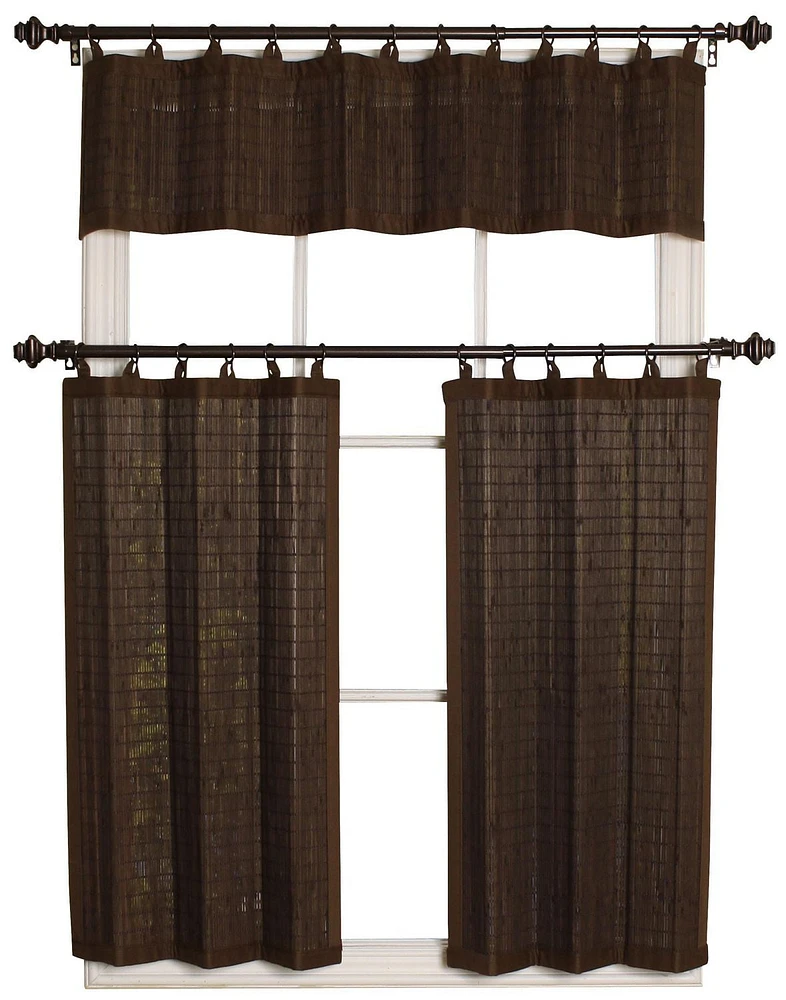 Versailles' Bamboo Wood Ring Top Curtain Valance 48in x 12in