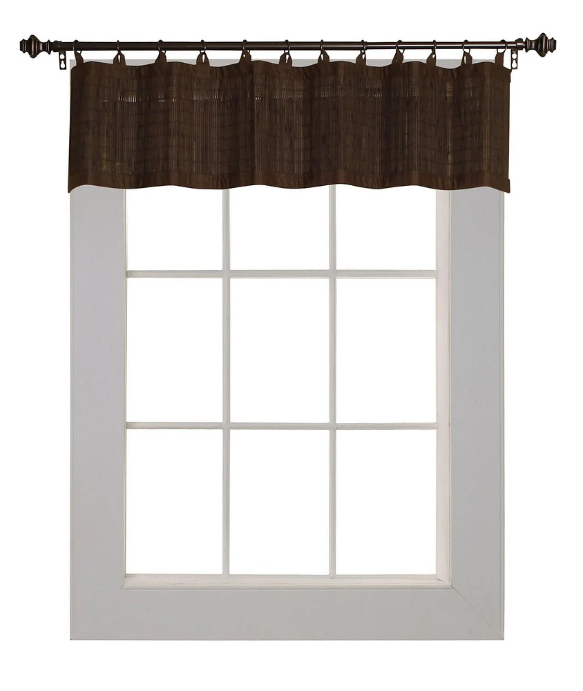 Versailles' Bamboo Wood Ring Top Curtain Valance 48in x 12in