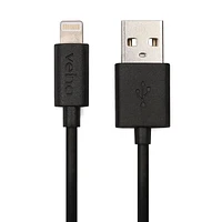 Veho Pebble Certified MFi Lightning to USB Charge & Sync Cable, 0.7ft - Black