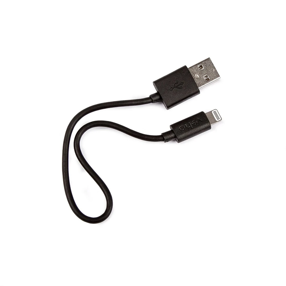 Veho Pebble Certified MFi Lightning to USB Charge & Sync Cable, 0.7ft - Black