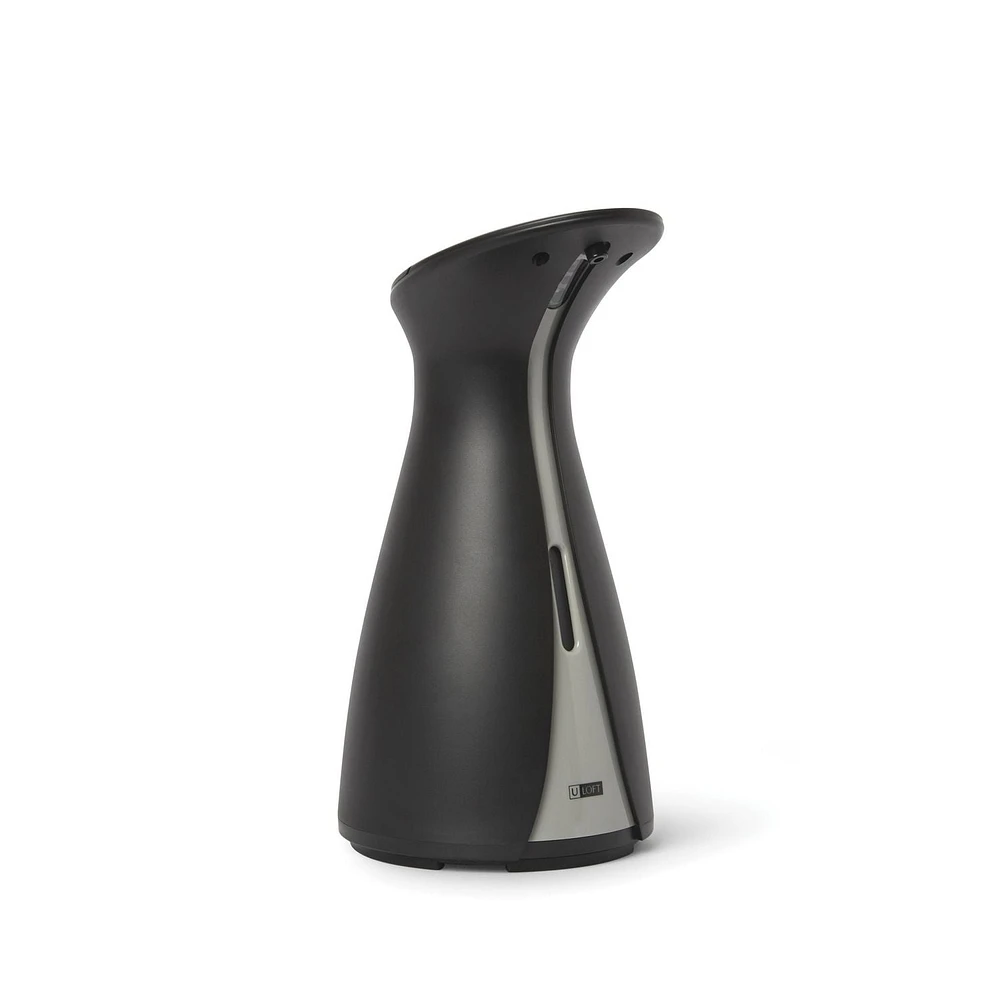 ULOFT OTINO SENSOR SOAP PUMP MATTE BLK/GREY, REFILLABLE dispenser holds up to 6 oz