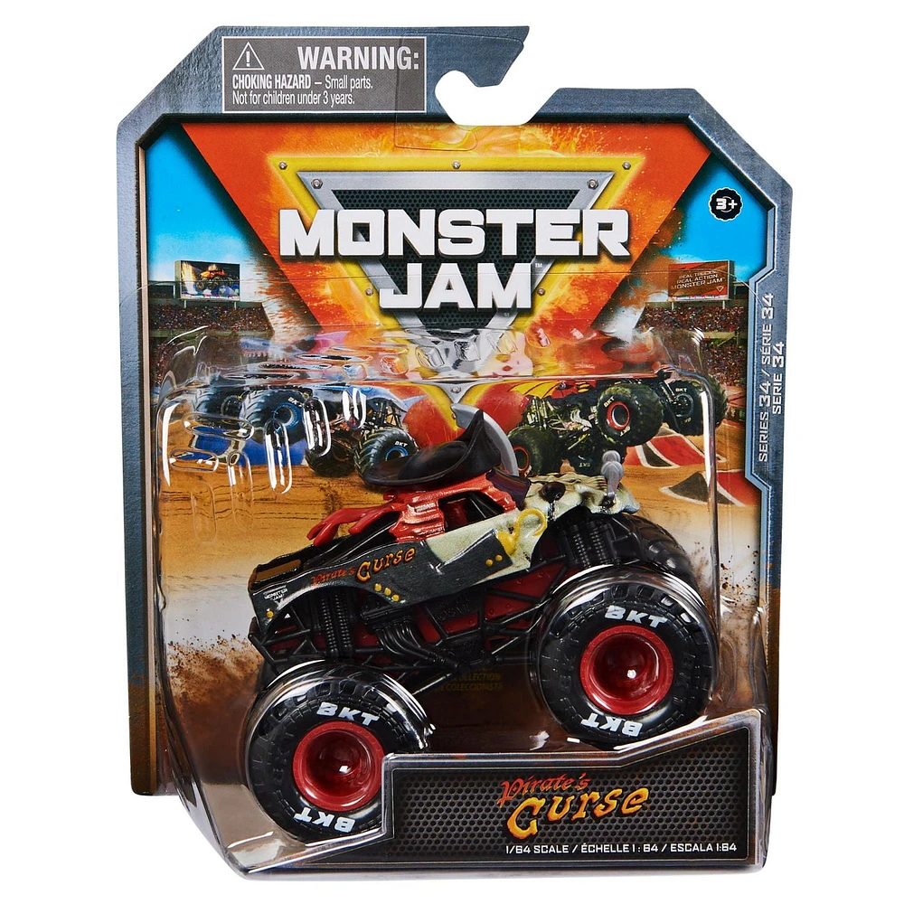 Monster Jam, Official Pirates Curse Monster Truck, Die-Cast Vehicle, 1:64 Scale, Kids Toys for Boys Ages 3 and up