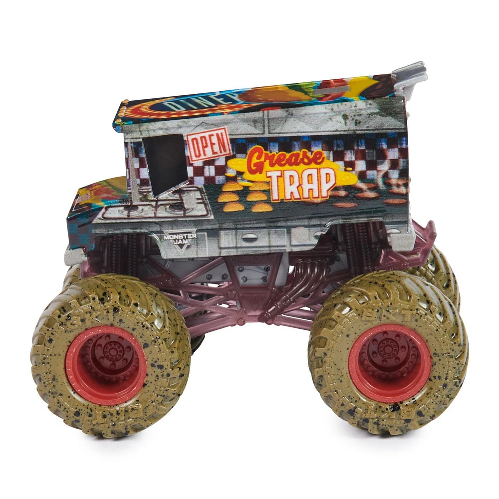 Monster Jam, Official Grease Trap Monster Truck, Die-Cast Vehicle, 1:64 Scale, Kids Toys for Boys Ages 3 and up