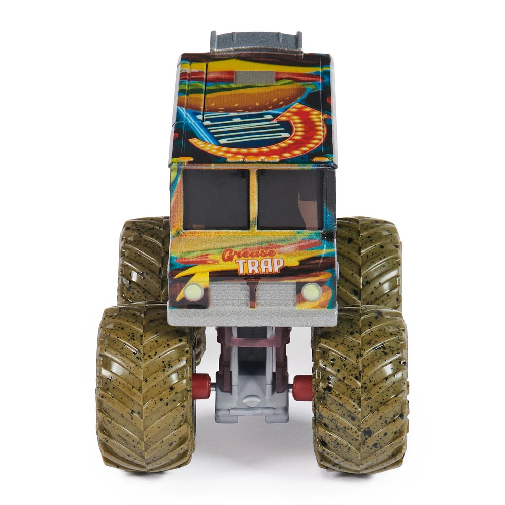 Monster Jam, Official Grease Trap Monster Truck, Die-Cast Vehicle, 1:64 Scale, Kids Toys for Boys Ages 3 and up