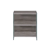 ACME Armon Bookshelf in Gray Oak & Clear Glass