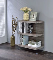 ACME Armon Bookshelf in Gray Oak & Clear Glass