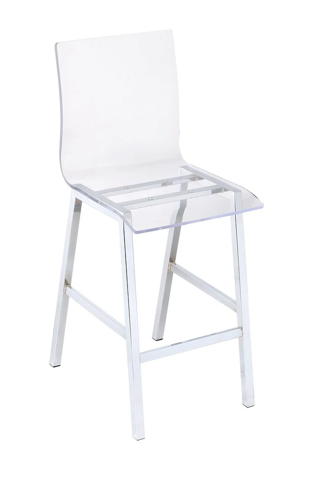 ACME Nadie Counter Height Chair in Clear Acrylic & Chrome