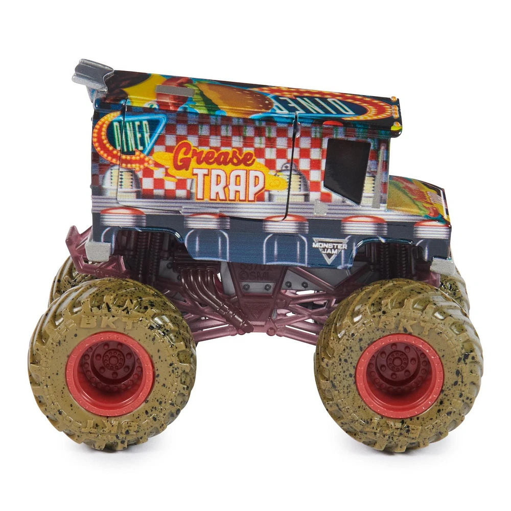 Monster Jam, Official Grease Trap Monster Truck, Die-Cast Vehicle, 1:64 Scale, Kids Toys for Boys Ages 3 and up