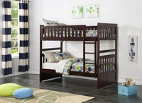 Topline Home Furnishings Twin/Twin Bunk Bed, Espresso