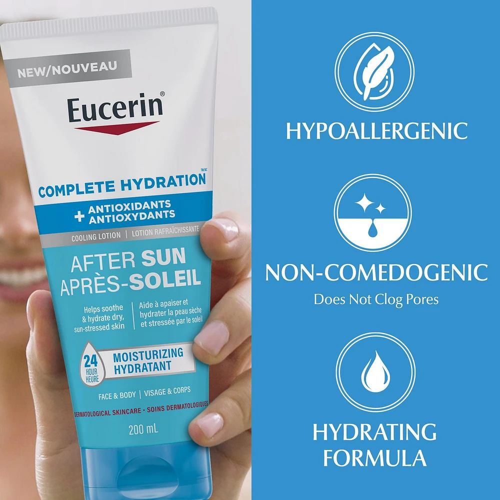 Lotion après-soleil en gel Eucerin, tube de 200 ml | Lotion après-soleil rafraîchissante avec antioxydants Plus qu'une protection solaire