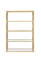 ACME Milavera Bookshelf in Gold & Clear Glass