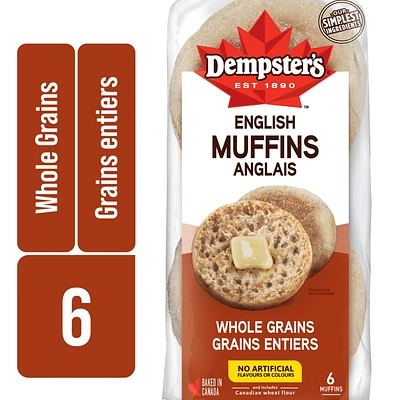 Dempster’s® Whole Grains English Muffins, Pack of 6; 450 g