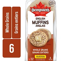 Dempster’s® Whole Grains English Muffins, Pack of 6; 450 g