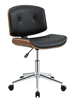 ACME Camila Office Chair in Black PU & Walnut