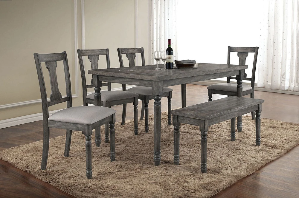 ACME Wallace Dining Table in Weathered Gray