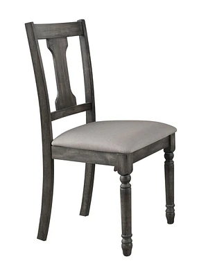 ACME Wallace Side Chair in Tan Linen & Weathered Gray