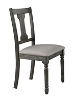 ACME Wallace Side Chair in Tan Linen & Weathered Gray