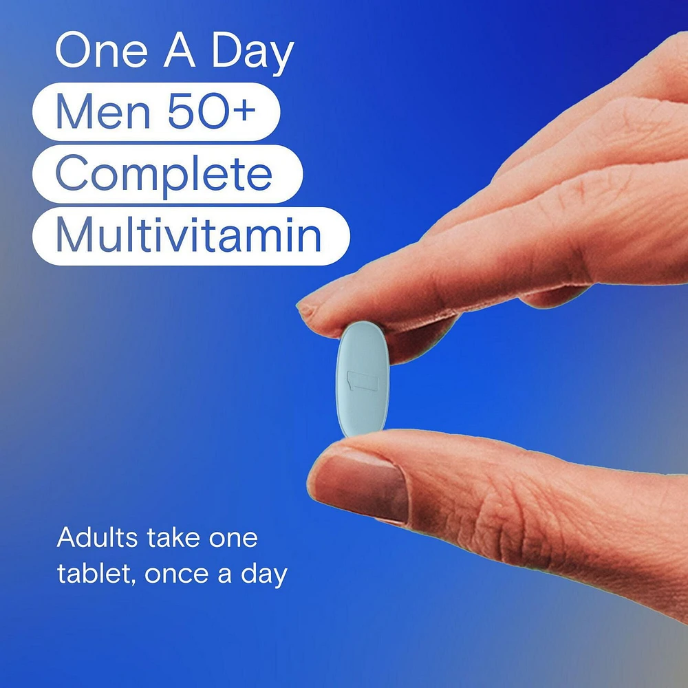 Multivitamines One A Day pour hommes de 50 ans et plus – Vitamines quotidiennes pour hommes contenant des vitamines A, B, C, D et E, du calcium, du sélénium, du magnésium et du zinc 90 comprimés