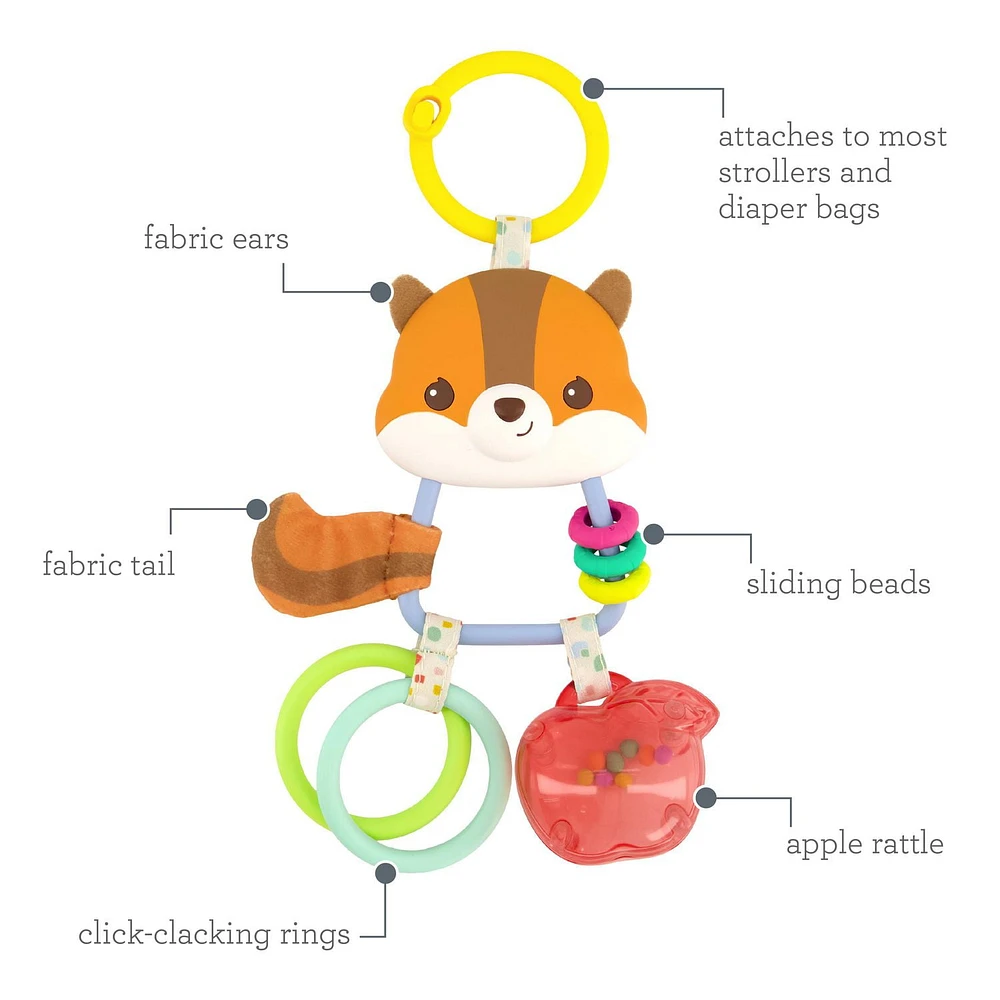 Infantino Jingle Charms Rattle Chipmunk, Rattle with charms