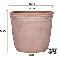 16"Oneda Planter, Washed Terracotta, 16 in, Oneda Planter