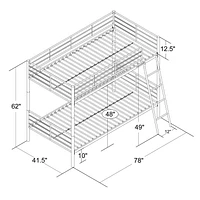 Mainstays Twin over Twin Convertible Bunk Bed