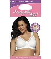 Exquisite FORM® entièrement -#9600531 Soutien-gorge de posture couvrant, à bonnets souples et en coton, dentelle, fermeture sur le devant, sans fil Tailles Disponibles 38C - 46DD