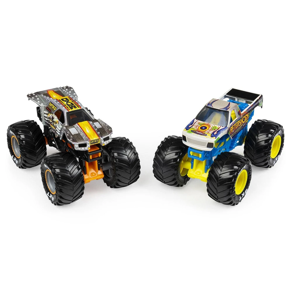 Monster Jam, Official Max D vs. Aftershock Die-Cast Monster Trucks, 1:64 Scale, 2 Pack