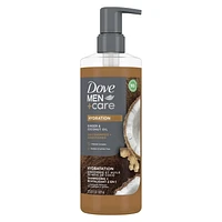 Dove Men+Care Hydration Ginger & Coconut Oil 2-in-1 Shampoo + Conditioner, 517 ml