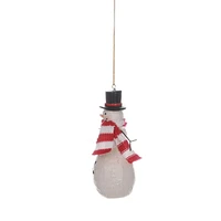 HOLIDAY TIME RESIN SNOWMAN ORNAMENT, SNOWMAN ORNAMENT