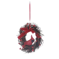 HOLIDAY TIME TWIG BIRD WREATH ORNAMENT, WREATH ORNAMENT