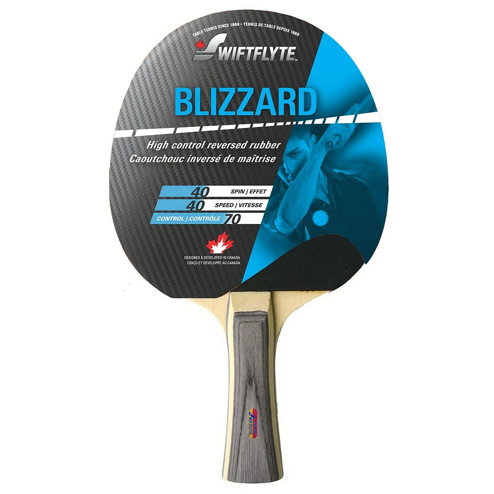 Swiftflyte™ Blizzard Table Tennis/Ping Pong Racket & Ball Set - Includes 2 High-Control Paddles & 12 Balls