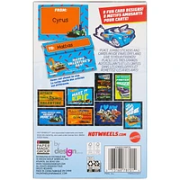 Hot Wheels Mini Valentine Cards with Jumbo Stickers, Multi-Colored