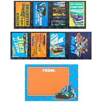 Hot Wheels Mini Valentine Cards with Jumbo Stickers, Multi-Colored