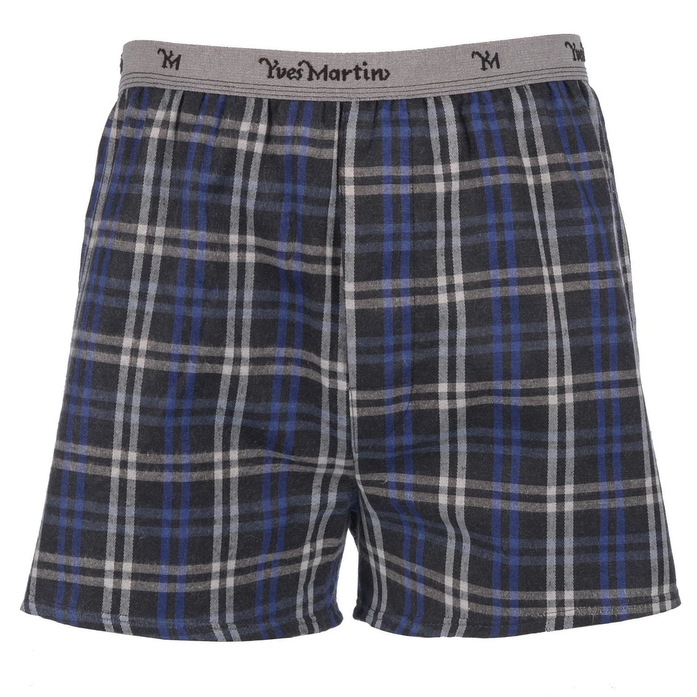 Yves Martin Men's Flannel Sleep Shorts