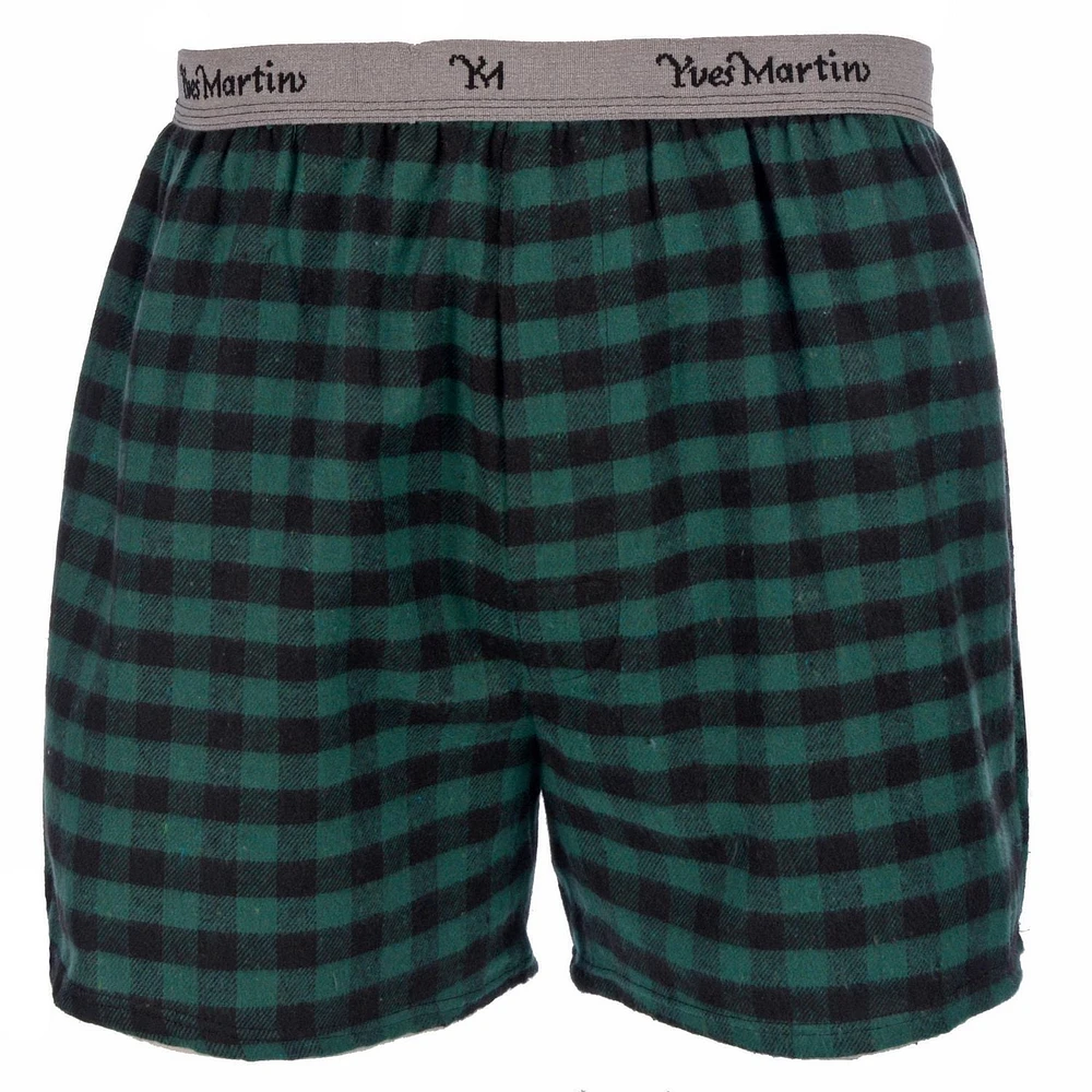 Yves Martin Men's Flannel Sleep Shorts