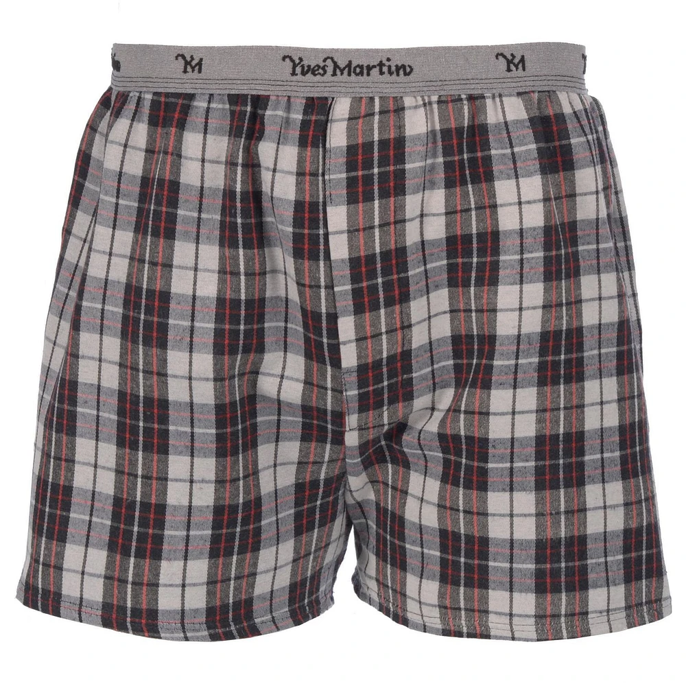 Yves Martin Men's Flannel Sleep Shorts