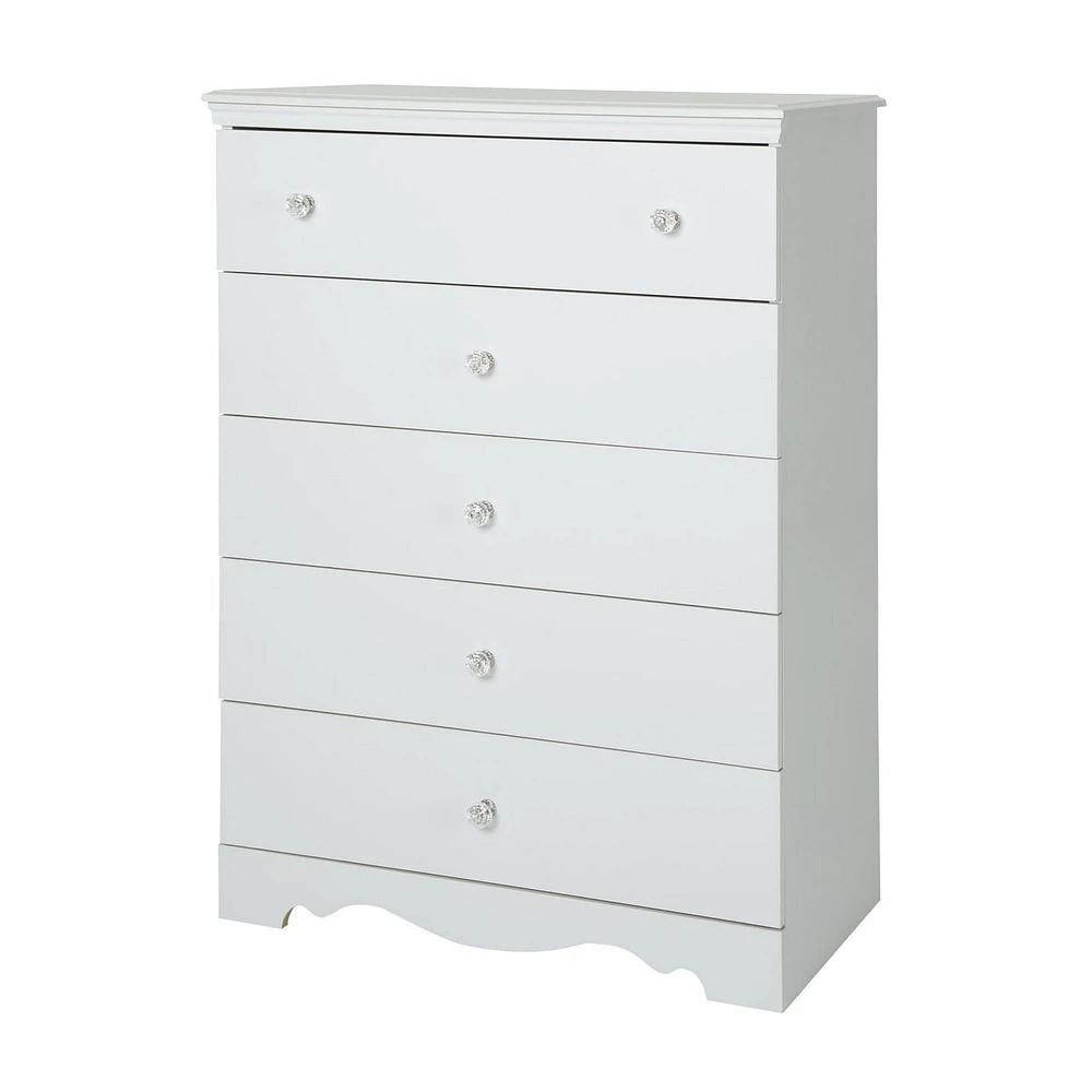 South Shore Crystal 5-Drawer Chest, White