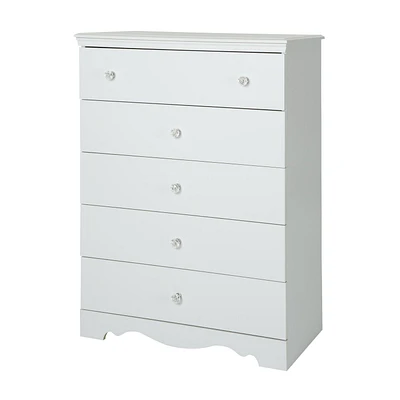 South Shore Crystal 5-Drawer Chest, White