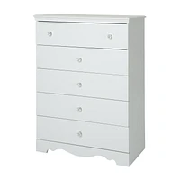 South Shore Crystal 5-Drawer Chest, White