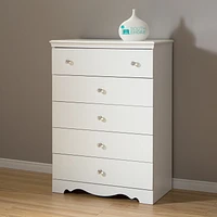 South Shore Crystal 5-Drawer Chest, White