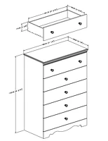 South Shore Crystal 5-Drawer Chest, White