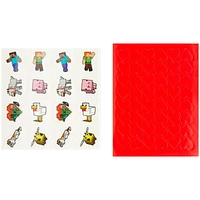 Mincecraft Valentine Cards with Tattoos, Multi-Colored, 32 Count