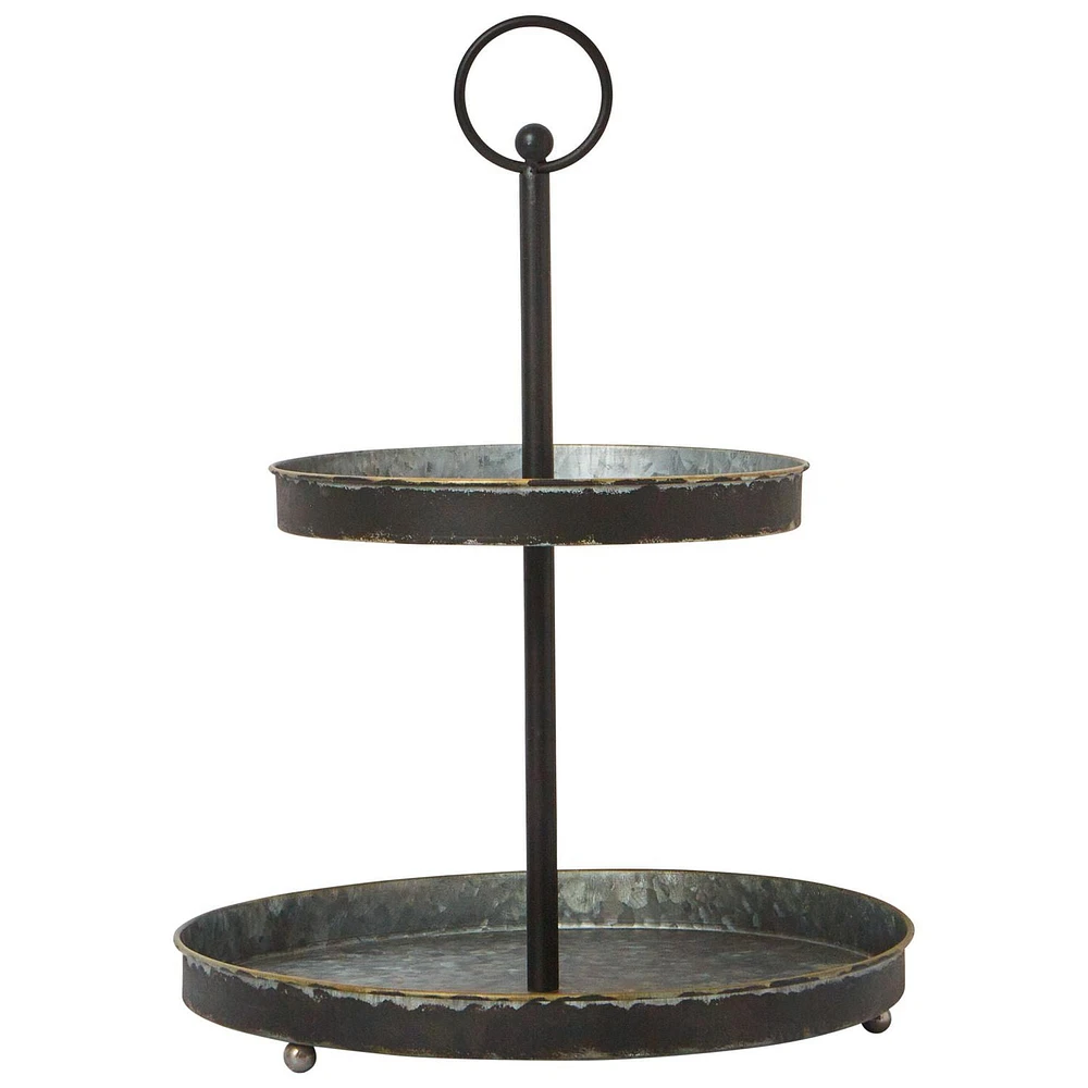 Holiday Time Metal Tiered Christmas Tray, Black