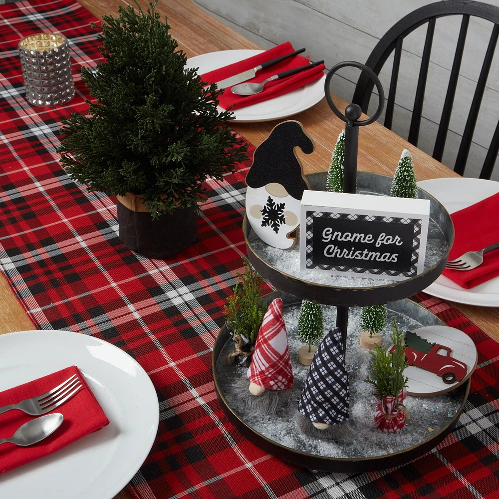 Holiday Time Metal Tiered Christmas Tray, Black