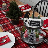 Holiday Time Metal Tiered Christmas Tray, Black