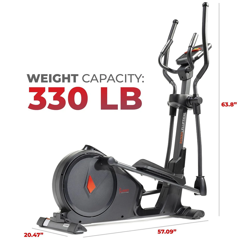 Sunny Health & Fitness Premium Elliptical Exercise Machine Smart Trainer with Exclusive SunnyFit® App Enhanced Bluetooth Connectivity - SF-E3912SMART