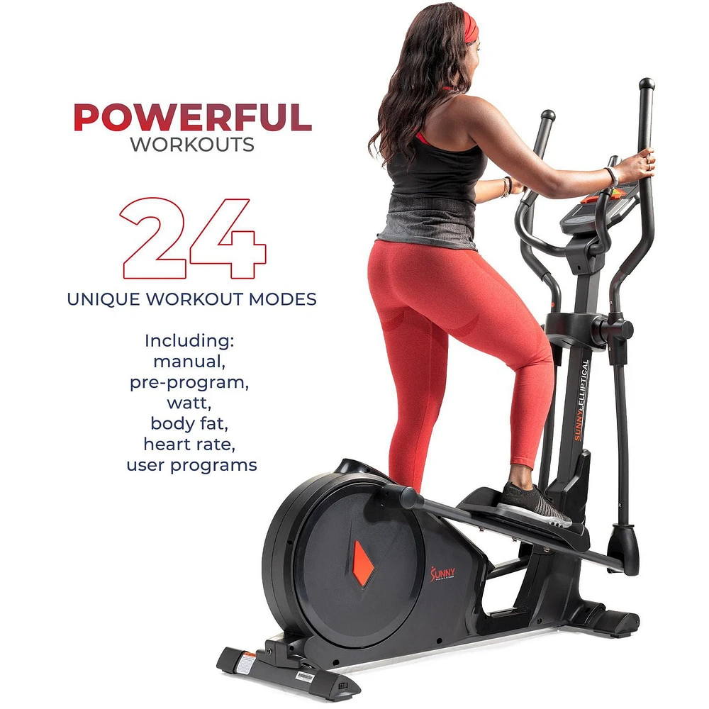 Sunny Health & Fitness Premium Elliptical Exercise Machine Smart Trainer with Exclusive SunnyFit® App Enhanced Bluetooth Connectivity - SF-E3912SMART