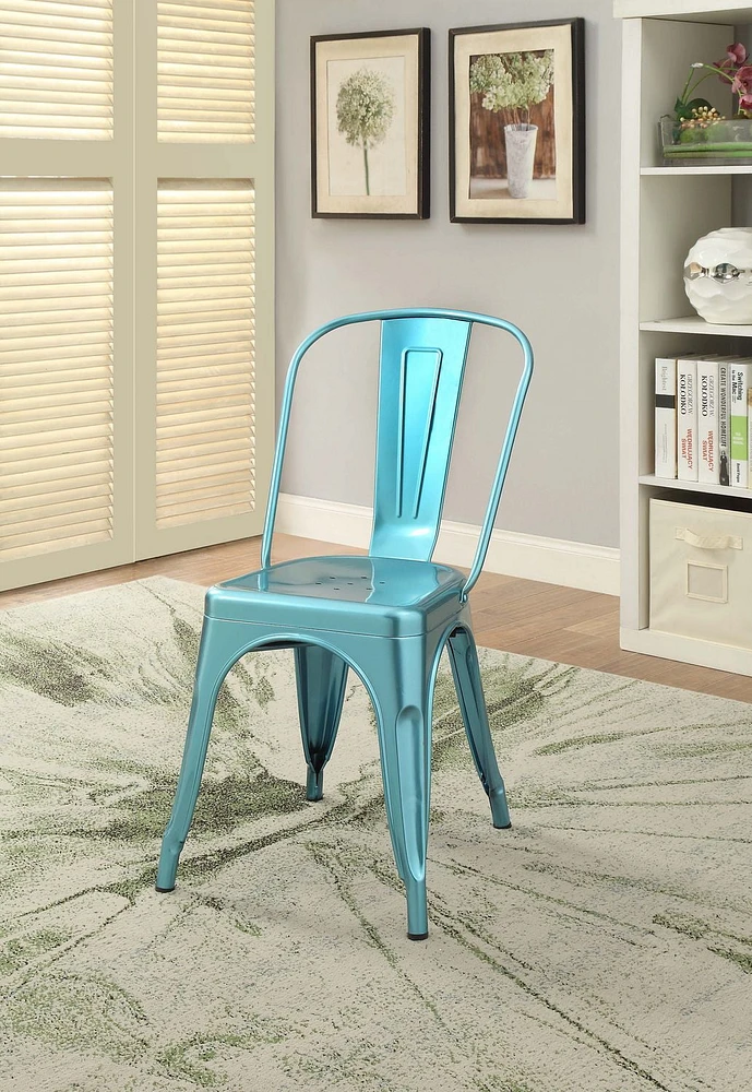 ACME Jakia Side Chair in Glossy Blue